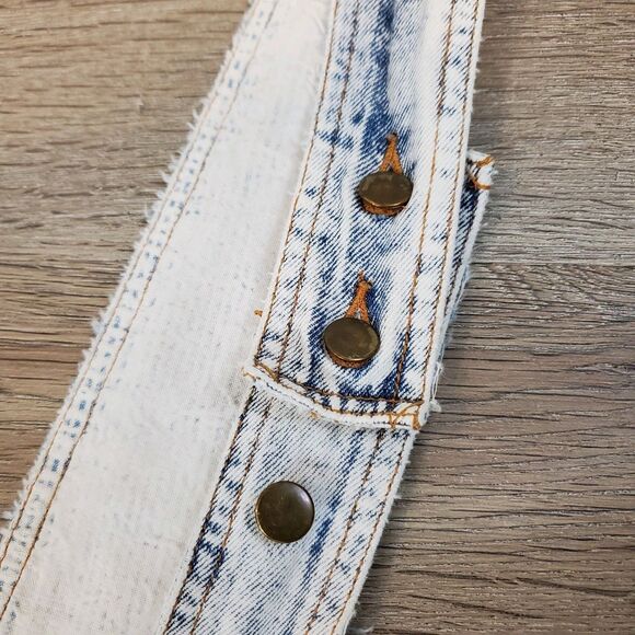 Vtg 80s G Pellini Acid Wash High Rise Pleated Denim Overalls Shortalls Mom Jeans - Picture 16 of 16